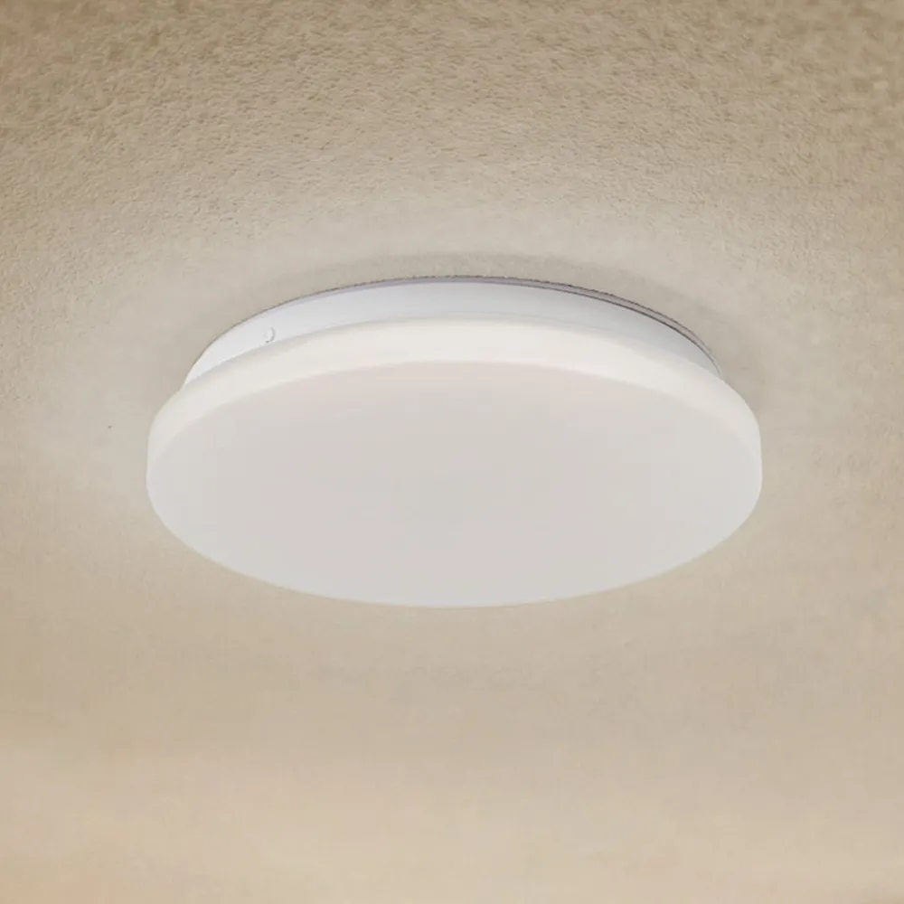 Lindby Terrassebelysning|Udendørs Loftlamper > LED udendørs loftslampe Kirkola, 4000 K, Ø 26 cm, hvid