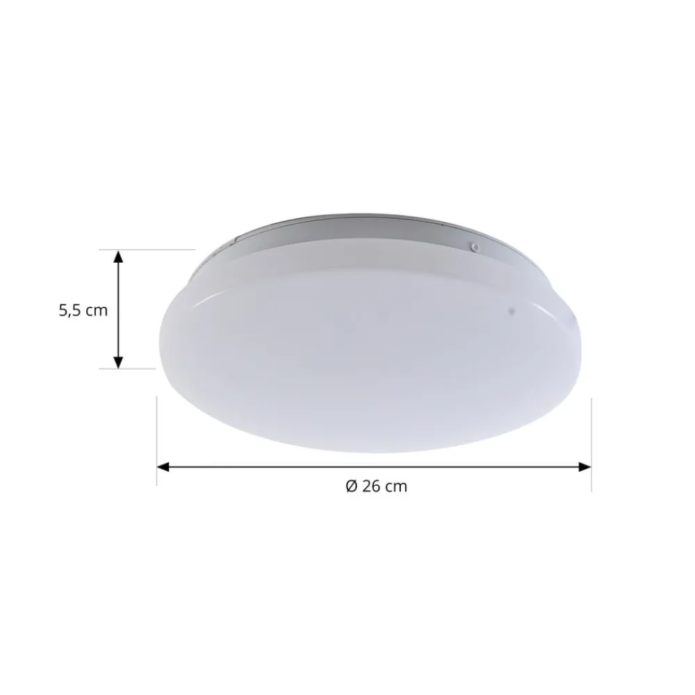 Lindby Terrassebelysning|Udendørs Loftlamper > LED udendørs loftslampe Kirkola, 4000 K, Ø 26 cm, hvid