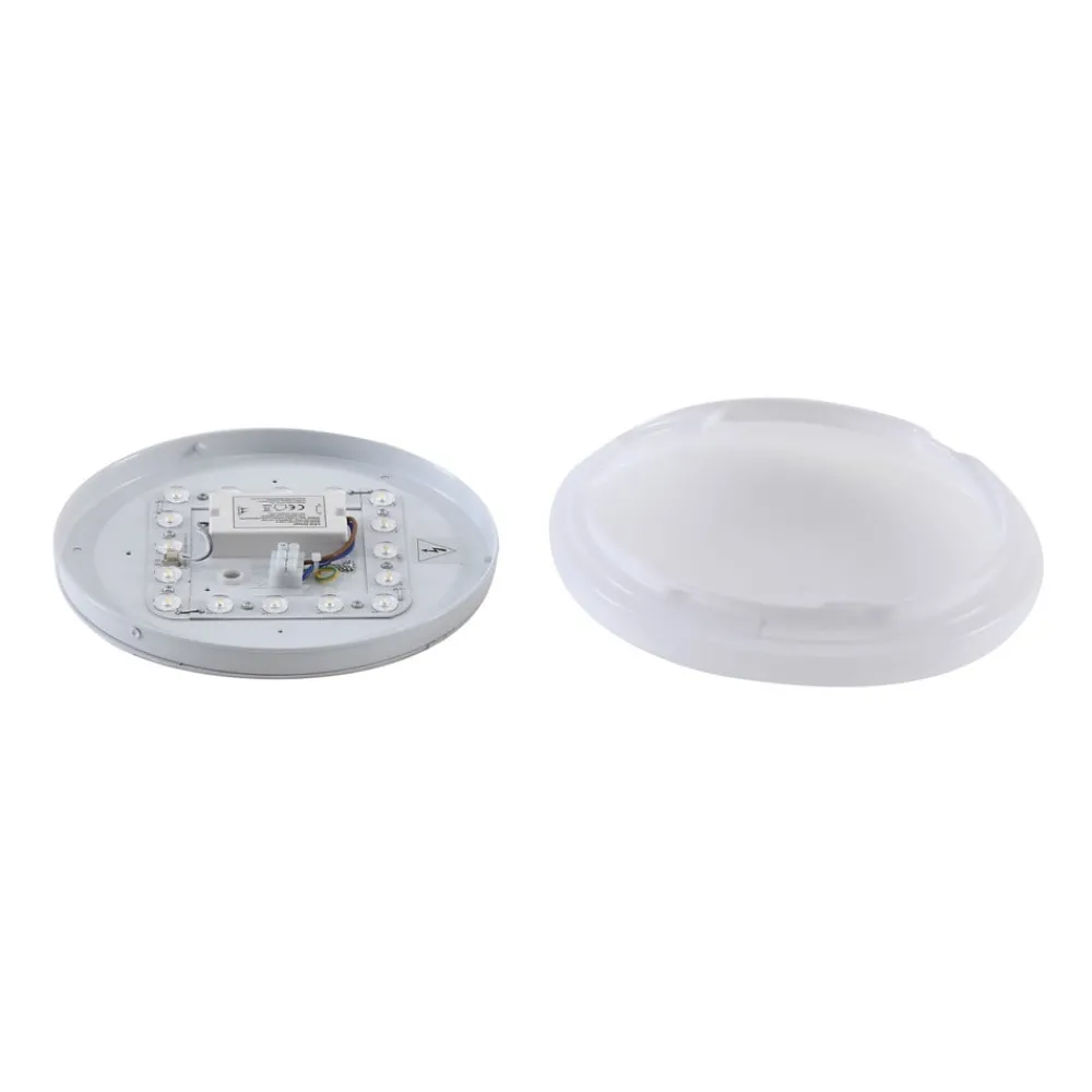 Lindby Terrassebelysning|Udendørs Loftlamper > LED udendørs loftslampe Kirkola, 4000 K, Ø 26 cm, hvid