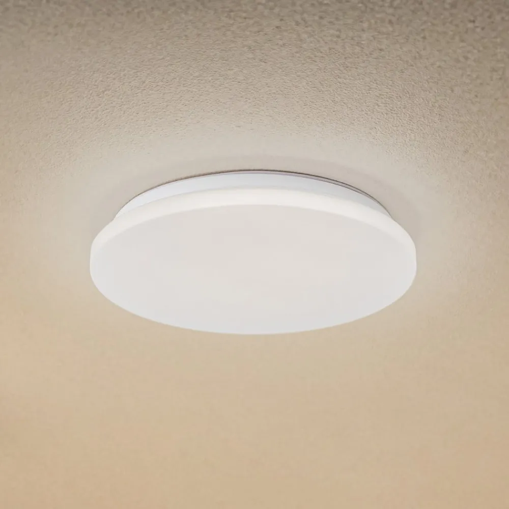 Terrassebelysning|Udendørs Loftlamper ^ Lindby LED udendørs loftslampe Kirkola, 4000 K, Ø 34 cm, hvid