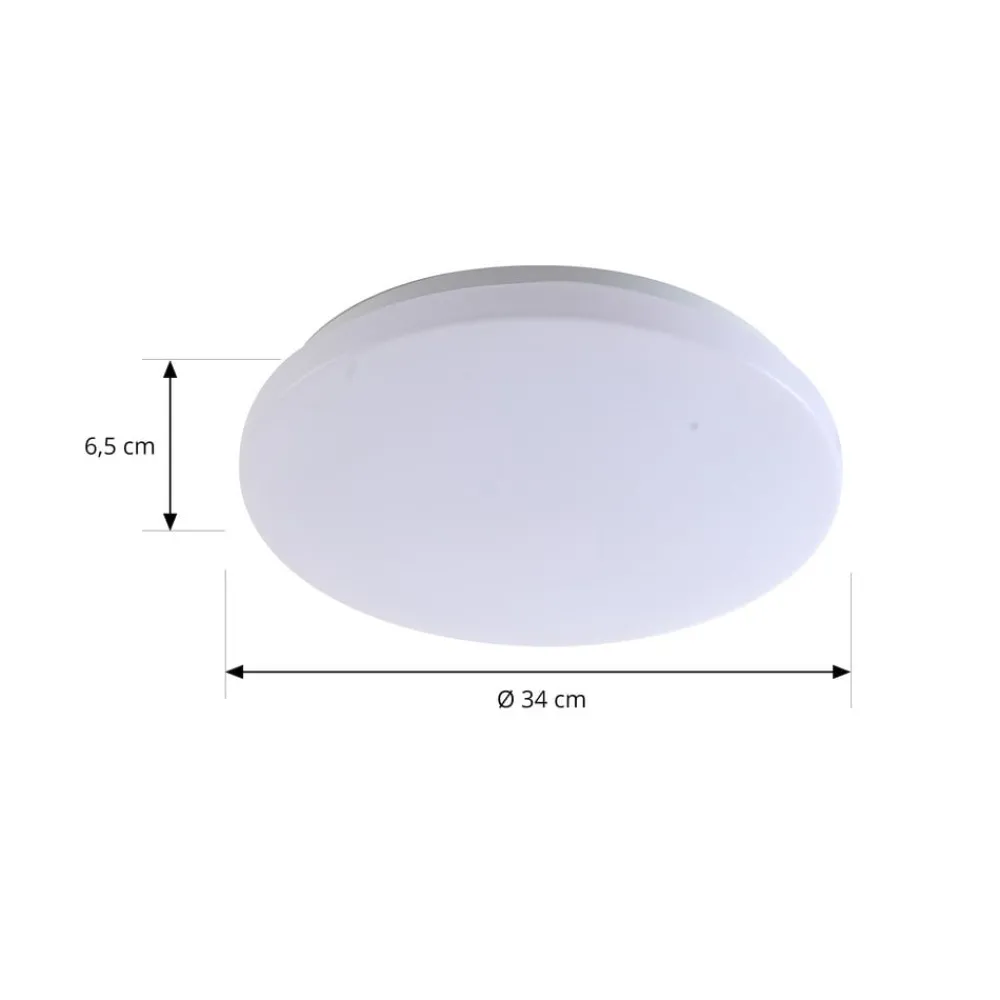 Terrassebelysning|Udendørs Loftlamper ^ Lindby LED udendørs loftslampe Kirkola, 4000 K, Ø 34 cm, hvid