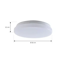 Terrassebelysning|Udendørs Loftlamper ^ Lindby LED udendørs loftslampe Kirkola, 3000 K, Ø 26 cm, hvid
