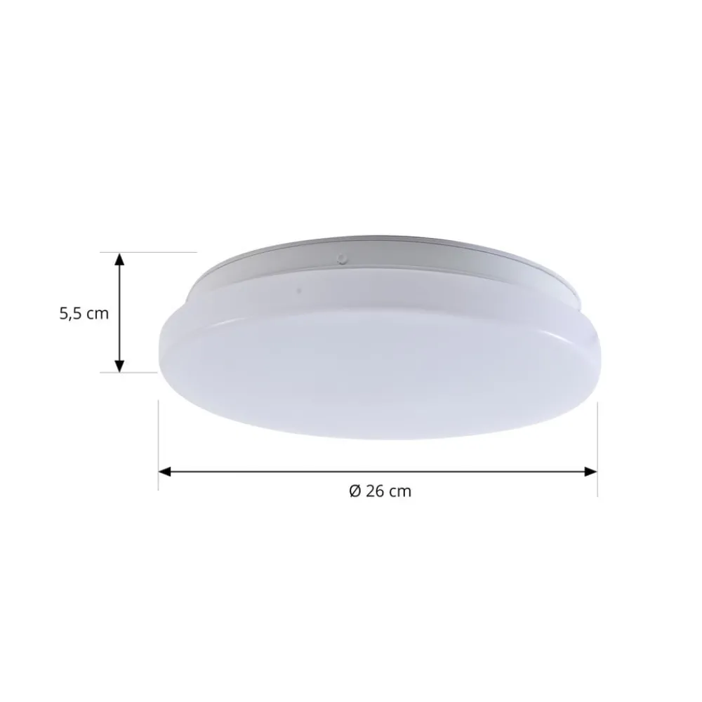 Terrassebelysning|Udendørs Loftlamper ^ Lindby LED udendørs loftslampe Kirkola, 3000 K, Ø 26 cm, hvid