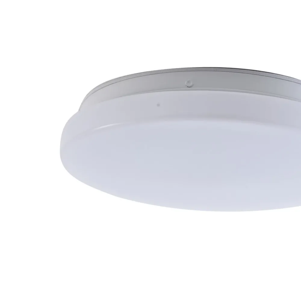 Terrassebelysning|Udendørs Loftlamper ^ Lindby LED udendørs loftslampe Kirkola, 3000 K, Ø 26 cm, hvid