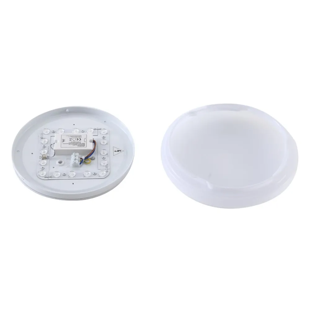 Terrassebelysning|Udendørs Loftlamper ^ Lindby LED udendørs loftslampe Kirkola, 3000 K, Ø 26 cm, hvid