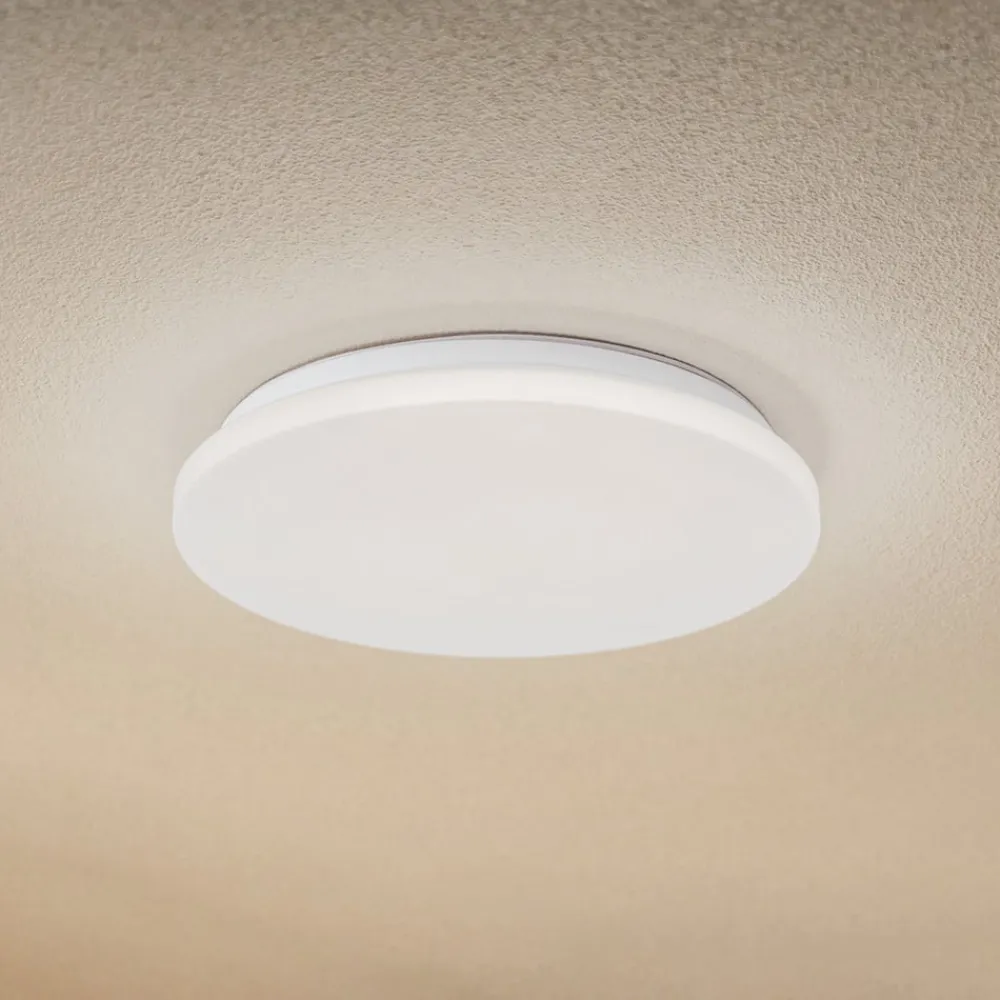 Terrassebelysning|Udendørs Loftlamper ^ Lindby LED udendørs loftslampe Kirkola, 3000 K, Ø 34 cm, hvid