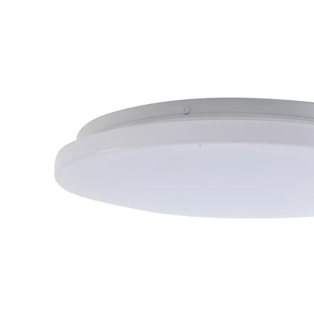 Terrassebelysning|Udendørs Loftlamper ^ Lindby LED udendørs loftslampe Kirkola, 3000 K, Ø 34 cm, hvid