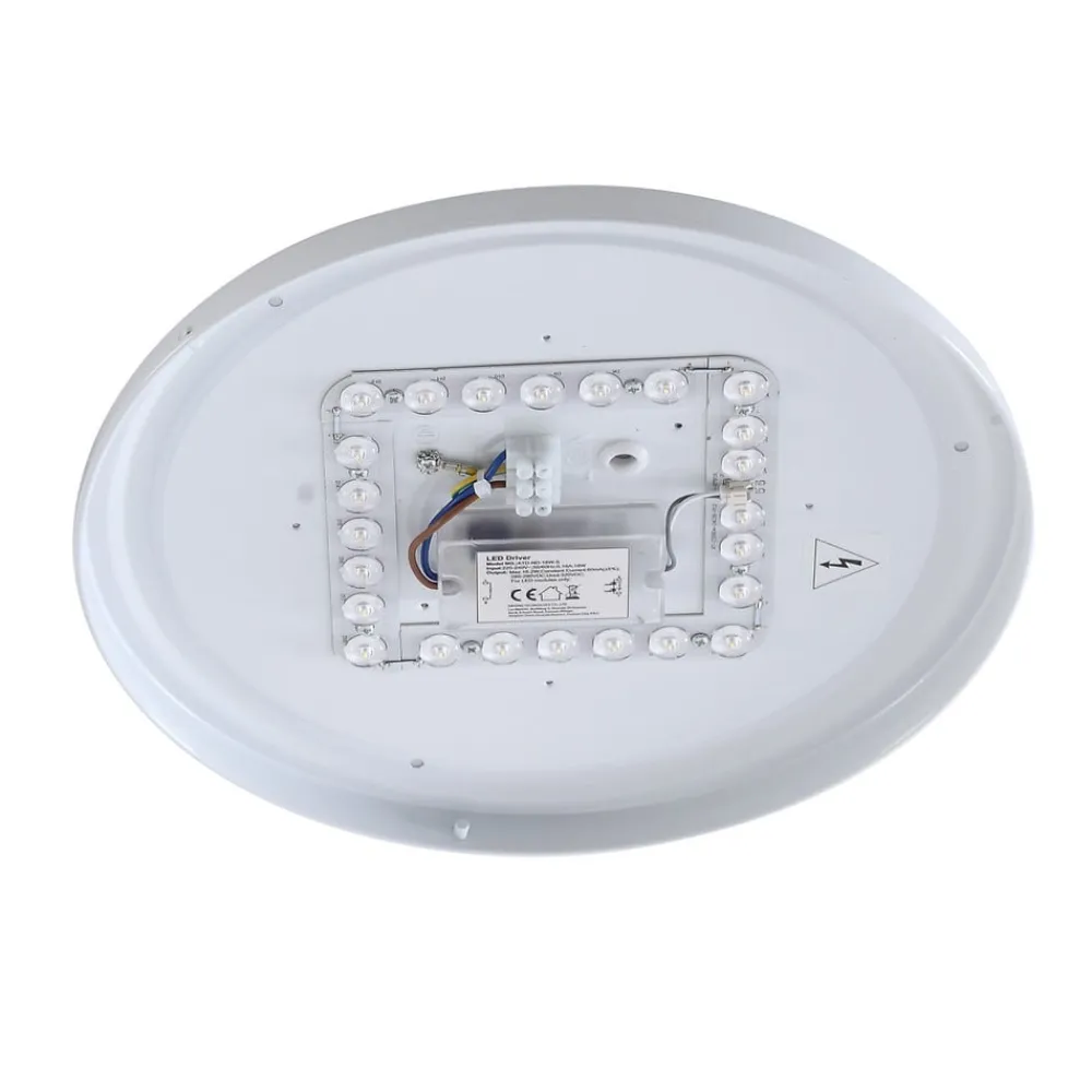Terrassebelysning|Udendørs Loftlamper ^ Lindby LED udendørs loftslampe Kirkola, 3000 K, Ø 34 cm, hvid