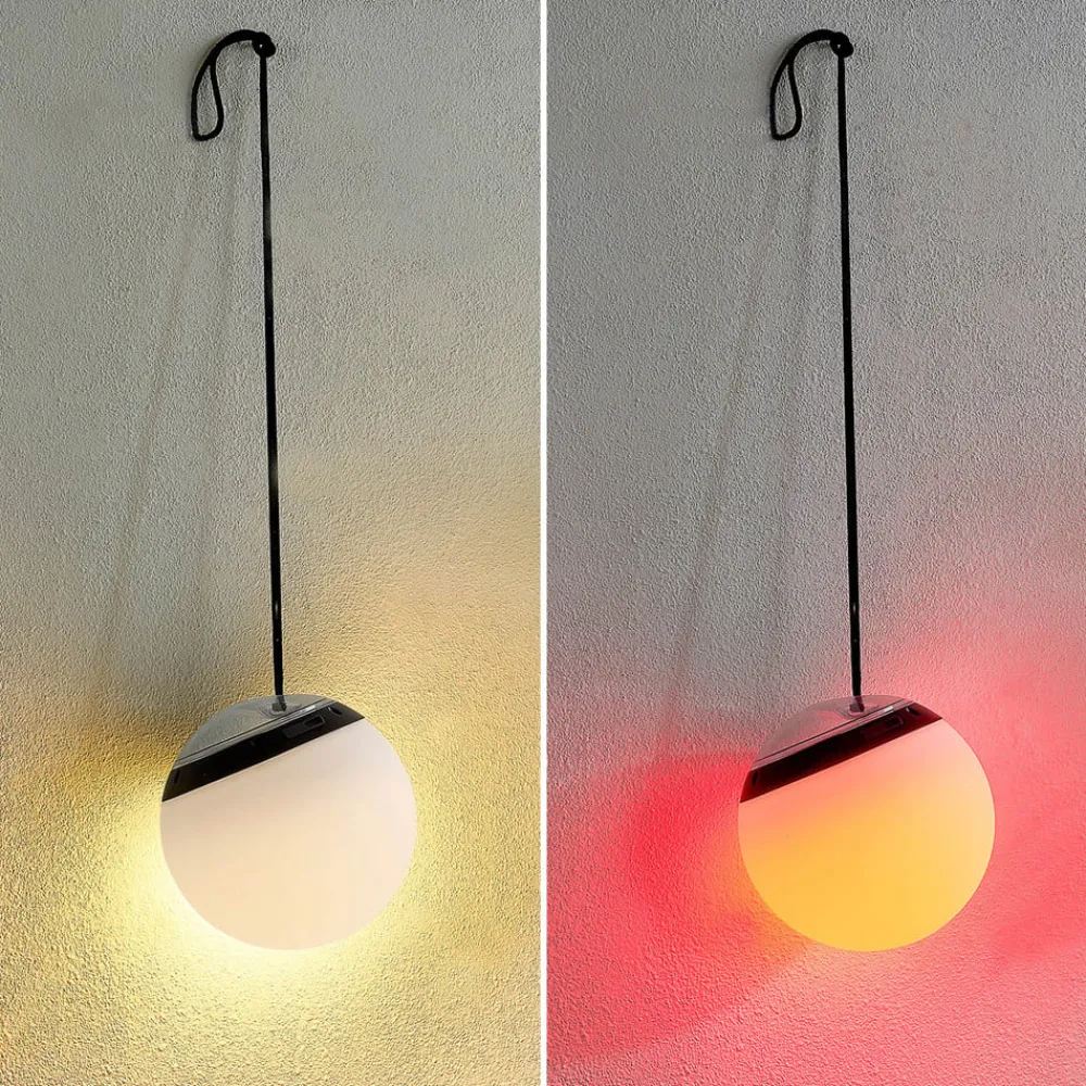 Lindby Udendørs Pendellamper > LED udendørs pendel Eleia, RGBW, 20 cm, genopladeligt batteri