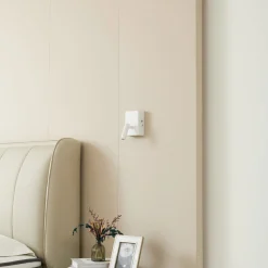 Væglamper|Væglamper ^ Lindby LED-væglampe Agit, hvid, metal, touchdæmper