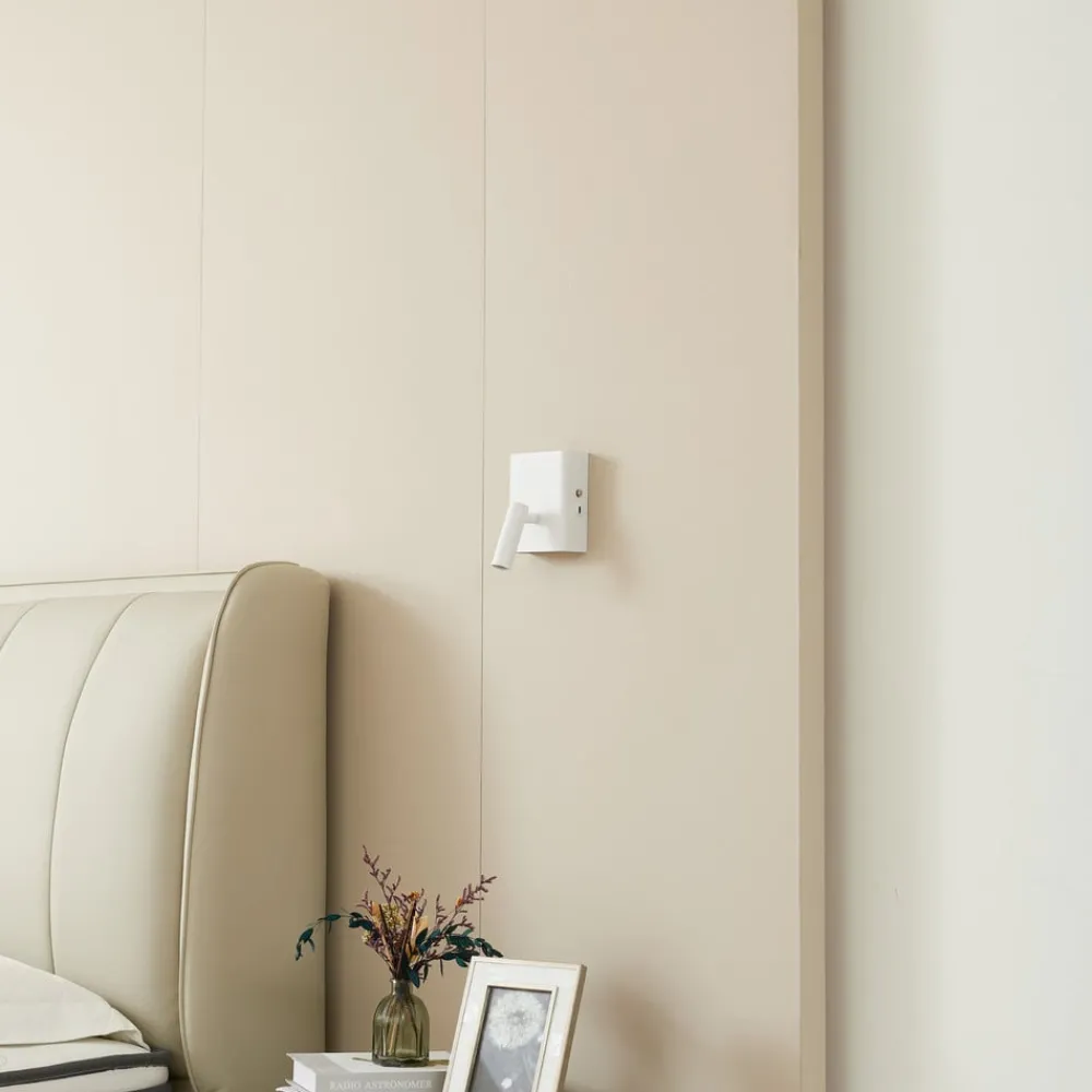Væglamper|Væglamper ^ Lindby LED-væglampe Agit, hvid, metal, touchdæmper