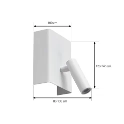 Væglamper|Væglamper ^ Lindby LED-væglampe Agit, hvid, metal, touchdæmper