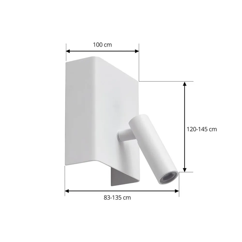 Væglamper|Væglamper ^ Lindby LED-væglampe Agit, hvid, metal, touchdæmper