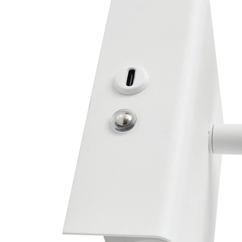 Væglamper|Væglamper ^ Lindby LED-væglampe Agit, hvid, metal, touchdæmper