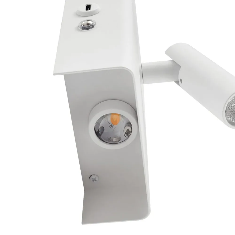 Væglamper|Væglamper ^ Lindby LED-væglampe Agit, hvid, metal, touchdæmper