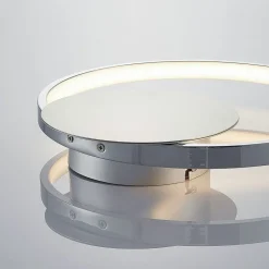 Lindby Gang|Væglamper > LED-væglampe Anays, Ø 32 cm, krom/klar, plast