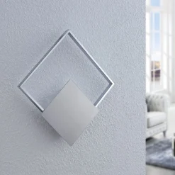 Lindby Gang|Pendellamper > LED-væglampe Anays, 32 cm x 32 cm, krom/klar