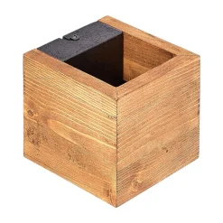 Væglamper|Væglamper ^ Lindby LED-væglampe Benicio, 11 cm, kantet, træ