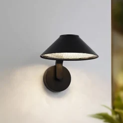 Lindby Terrassebelysning|Væglamper > LED-væglampe Capelo, sort, metal, Ø20cm