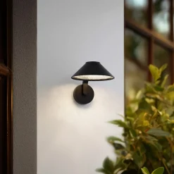 Lindby Terrassebelysning|Væglamper > LED-væglampe Capelo, sort, metal, Ø20cm