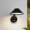 Lindby Væglampe Med Sensor|Terrassebelysning > LED-væglampe Capelo, sort, metal, sensor, Ø20cm