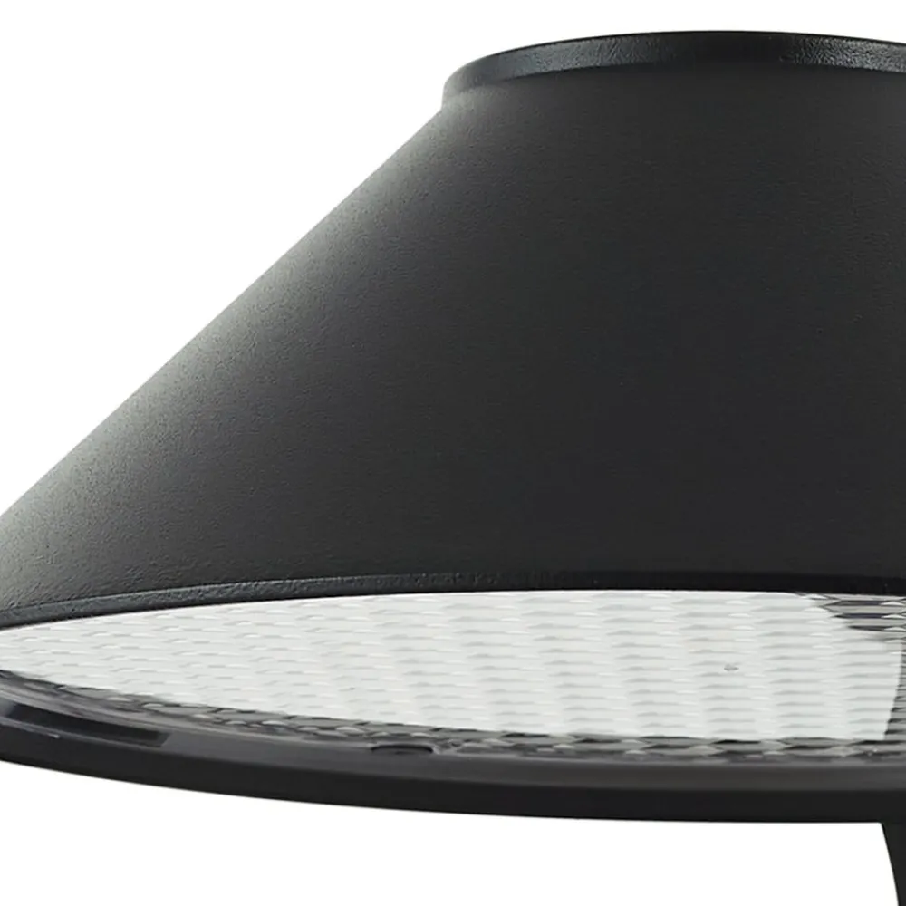 Lindby Væglampe Med Sensor|Terrassebelysning > LED-væglampe Capelo, sort, metal, sensor, Ø20cm