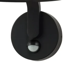 Lindby Væglampe Med Sensor|Terrassebelysning > LED-væglampe Capelo, sort, metal, sensor, Ø20cm