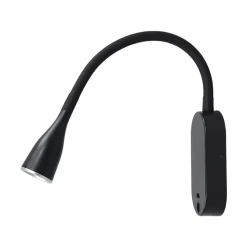 Lindby Væglamper|Væglamper > LED-væglampe Enna, 34 cm, sort, afbryder, USB