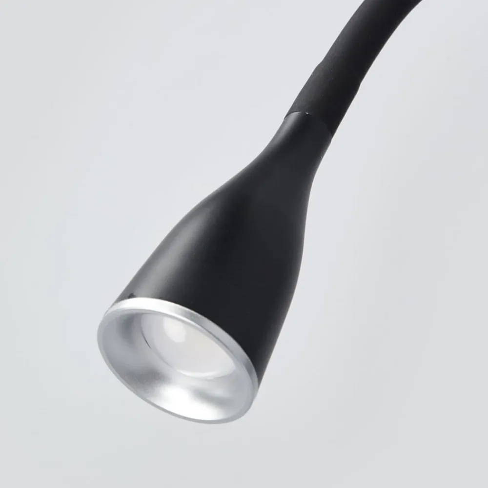 Lindby Væglamper|Væglamper > LED-væglampe Enna, 34 cm, sort, afbryder, USB