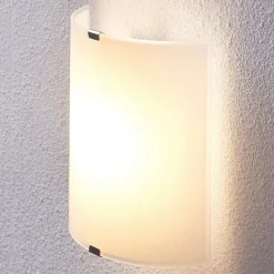 Lindby Gang|Pendellamper > LED-væglampe Helmi, højde 21 cm, glas, halvcirkelformet