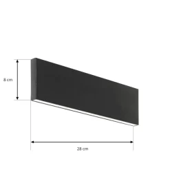Lindby Gang|Pendellamper > LED-væglampe Ignazia, 28 cm, sort, metal, op/ned