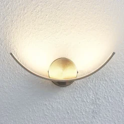 Væglamper|Væglamper ^ Lindby LED-væglampe Iven, bredde 34 cm, nikkel, 3.000 K
