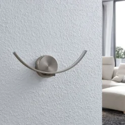 Væglamper|Væglamper ^ Lindby LED-væglampe Iven, bredde 34 cm, nikkel, 3.000 K
