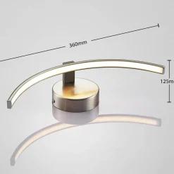 Væglamper|Væglamper ^ Lindby LED-væglampe Iven, bredde 34 cm, nikkel, 3.000 K