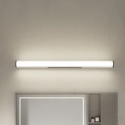 Lindby Væg- Og Spejllamper > LED-væglampe Kirka, sort, metal, IP44, 90 cm, CCT