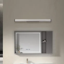 Lindby Væg- Og Spejllamper > LED-væglampe Kirka, sort, metal, IP44, 90 cm, CCT