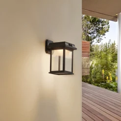 Lindby Solcelle Lampe Med Sensor|Væglampe Med Sensor > LED-væglampe Latarka, højde 27,5 cm, sensor