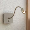 Lindby Væglamper|Væglamper > LED-væglampe Legera, 11 cm, nikkelfarvet, fleksibel arm
