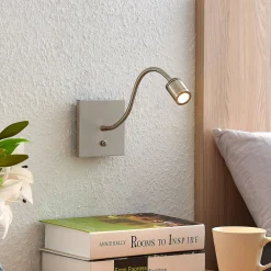 Lindby Væglamper|Væglamper > LED-væglampe Legera, 11 cm, nikkelfarvet, fleksibel arm