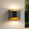 Lindby Terrassebelysning|Væglamper > LED-væglampe Lenore, sort, metal, 13 cm, IP44