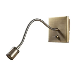 Lindby Væglamper|Væglamper > LED-væglampe Mayar, messing, metal, læselampe, 11cm