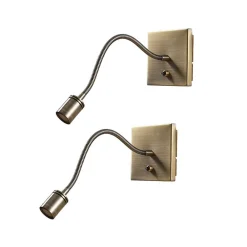 Lindby Væglamper|Væglamper > LED-væglampe Mayar, 2, messing, læselampe, 11 cm