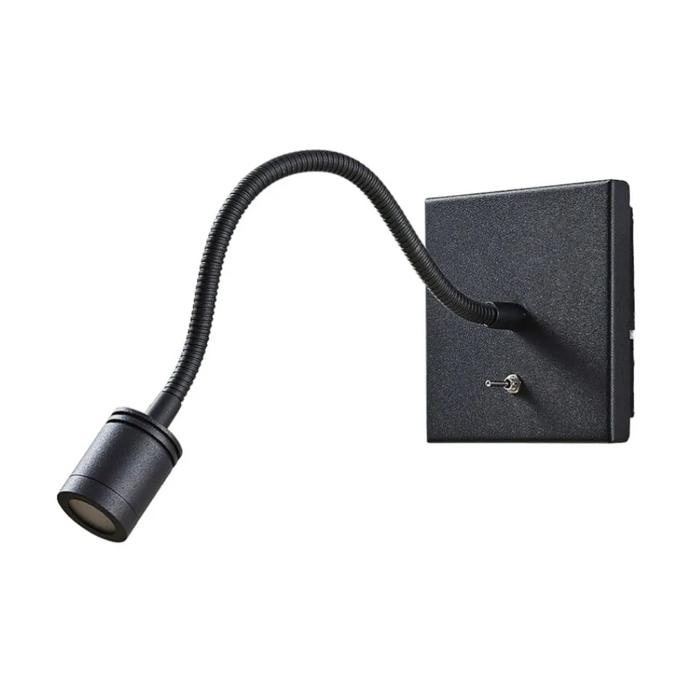 Lindby Væglamper|Væglamper > LED-væglampe Mayar, sort, metal, læselampe, 11cm