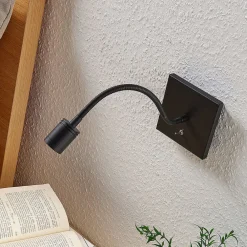 Lindby Væglamper|Væglamper > LED-væglampe Mayar, sort, metal, læselampe, 11cm