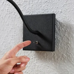 Lindby Væglamper|Væglamper > LED-væglampe Mayar, sort, metal, læselampe, 11cm