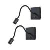 Væglamper|Væglamper ^ Lindby LED-væglampe Mayar, 2 stk, sort, læselampe, 11 cm
