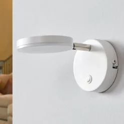Lindby Pendellamper|Gang > LED-væglampe Milow, hvid, 9,6 cm høj, afbryder