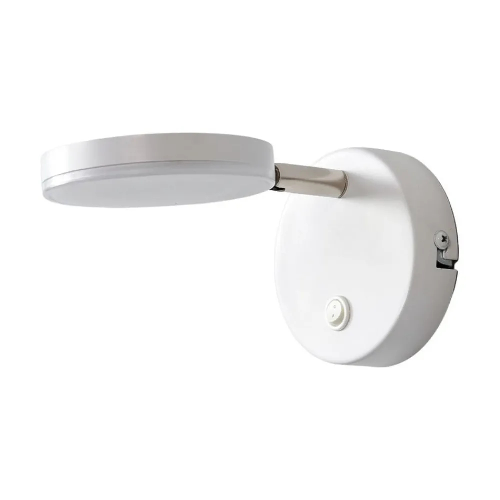 Lindby Pendellamper|Gang > LED-væglampe Milow, hvid, 9,6 cm høj, afbryder