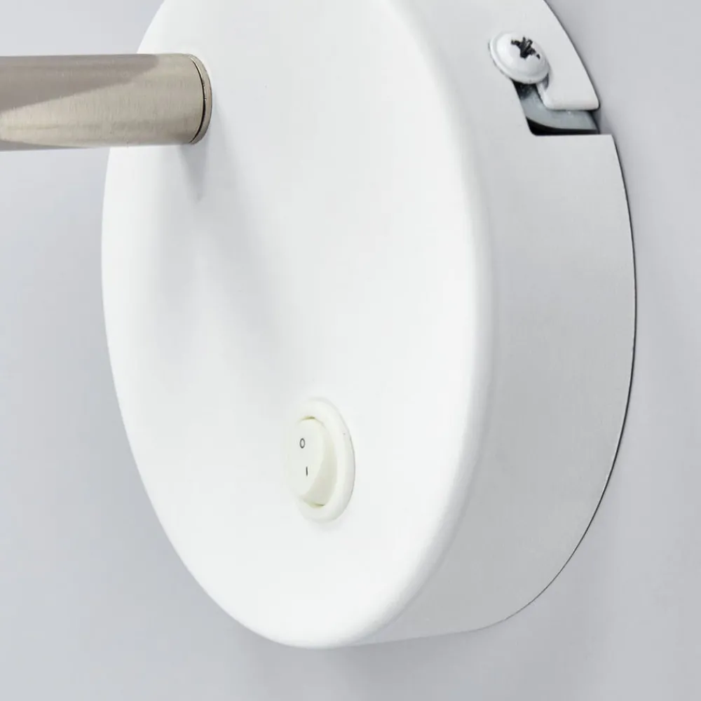 Lindby Pendellamper|Gang > LED-væglampe Milow, hvid, 9,6 cm høj, afbryder