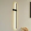 Lindby Væglamper|Væglamper > LED-væglampe Natsumi, sort, aluminium, 90 cm